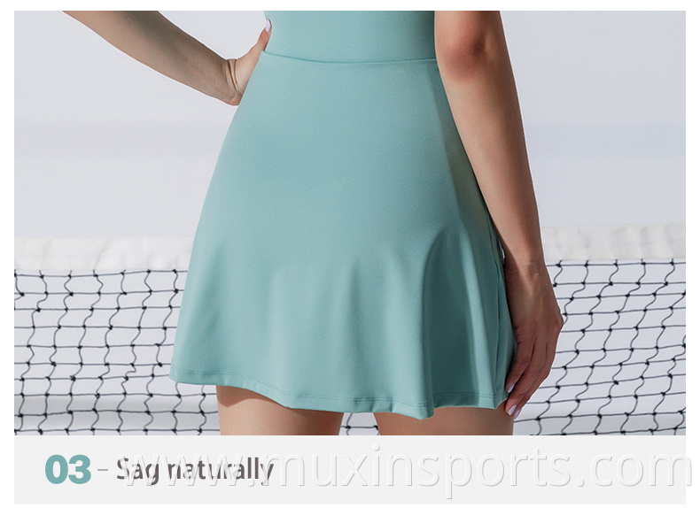 Pleated dress with shorts